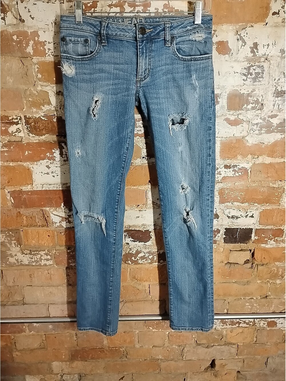 Bullhead Denim Jeans Boyfriend Surfside Ultra Low Rise Size 00 Skinny